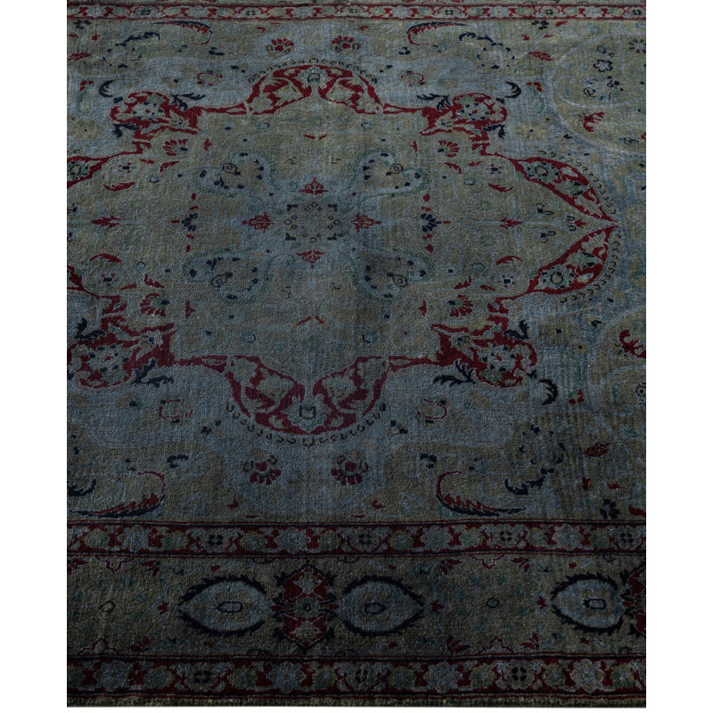 Overdyed One-of-a-Kind 4' 2" X 6' 3" Hand Knotted Area Rug