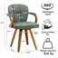 Chaise de bureau pivotante en similicuir moderne avec dossier en bois cintré, pieds en bois, accoudoirs fixes et siège rembourré pour le bureau personnel, la salle d'étude ou la salle de conférence-1080884978