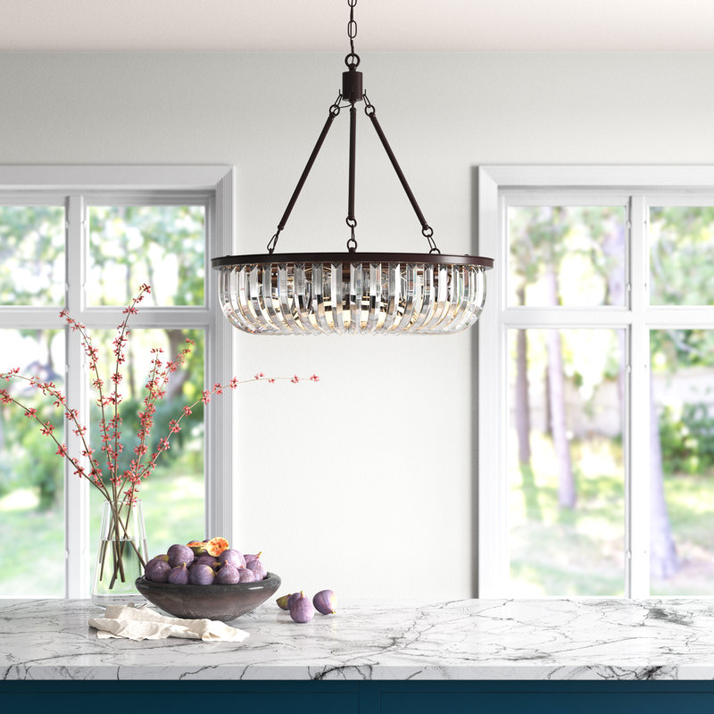 6-Light Dimmable Crystal Chandelier