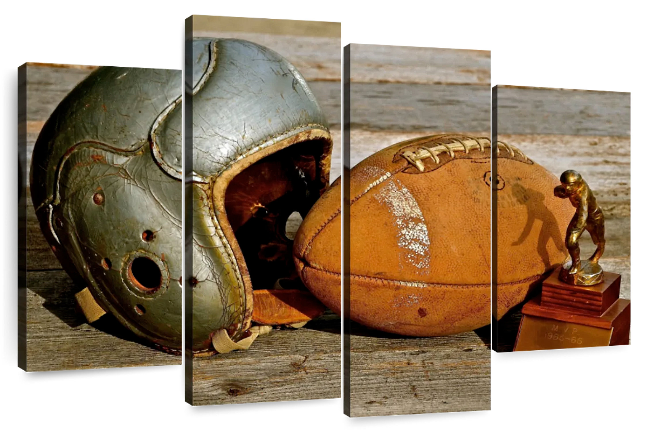 Rustic Football Color In Elephant Stock Vintage Rustic Football | Wayfair