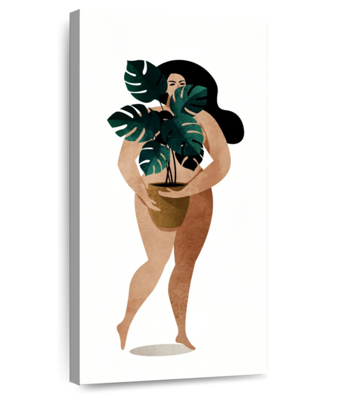 Nu avec plante, H 30 po x l 15 po