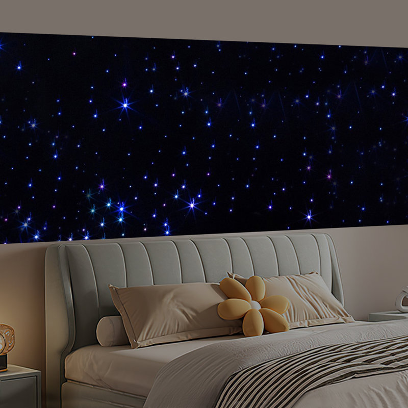 19.68ft*9.84ft White & Blue LED Star Backdrop