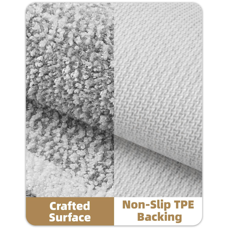 Tapis de bain avec envers antidérapant, Gris clair, L 47 po x l 24 po