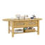 Table basse en rotin avec tiroirs de rangement