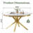 Luxurious Round Dining Table For 4-6 People,46.85”Faux Marble Top With Mirrored Stainless Steel Nest-Shape X Base-324875503-324875502