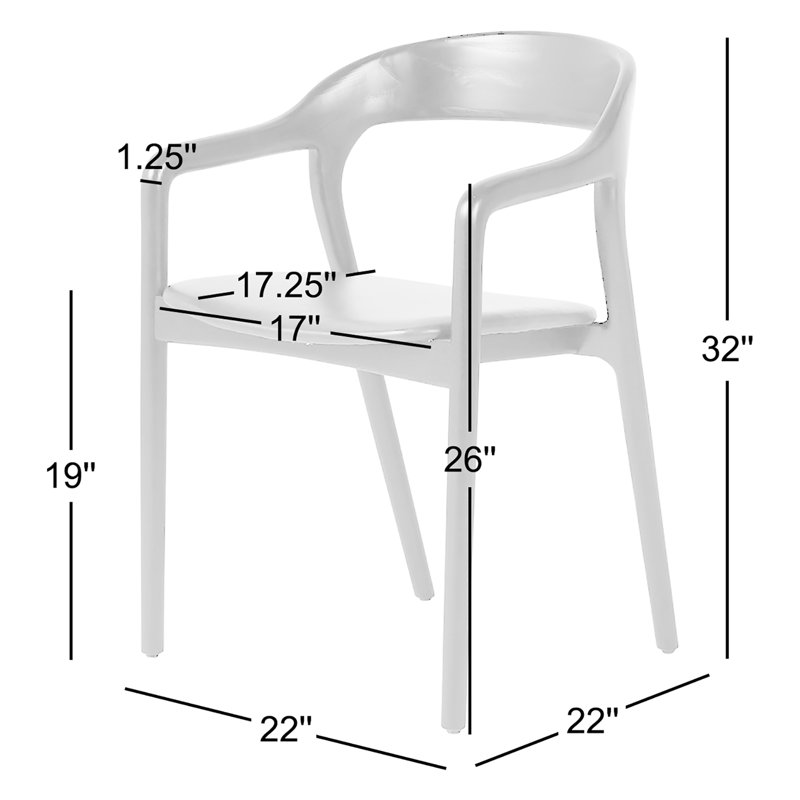 Amare Dining Armchair, Black, Sonoma Black Genuine Leather