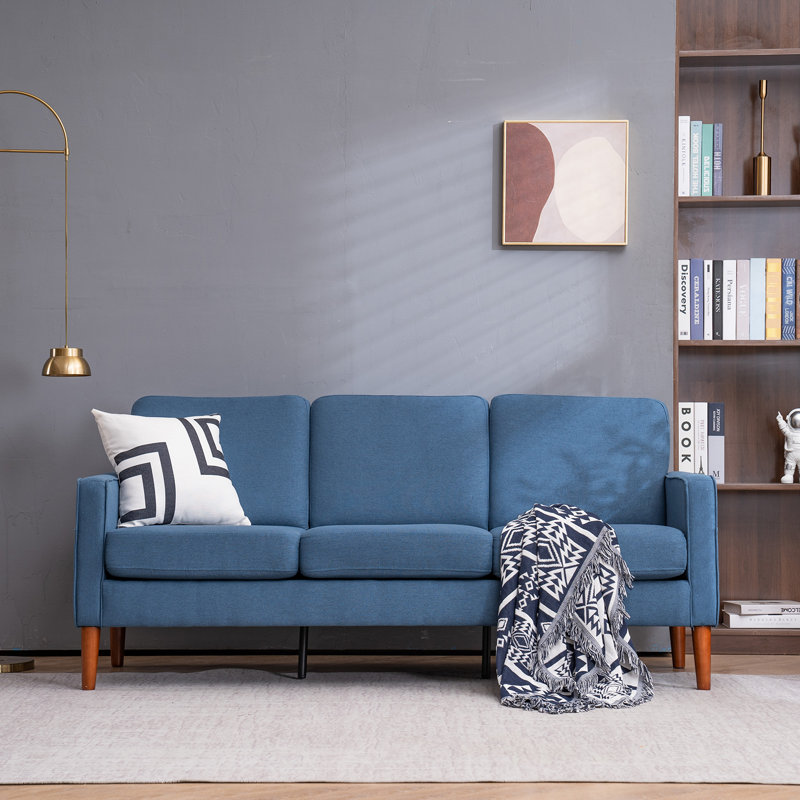 Charlies Upholstered 71.3'' Sofa, Blue 100% Polyester