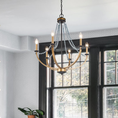 Lustre classique / traditionnel à 6 lumières de style bougie Hickerson