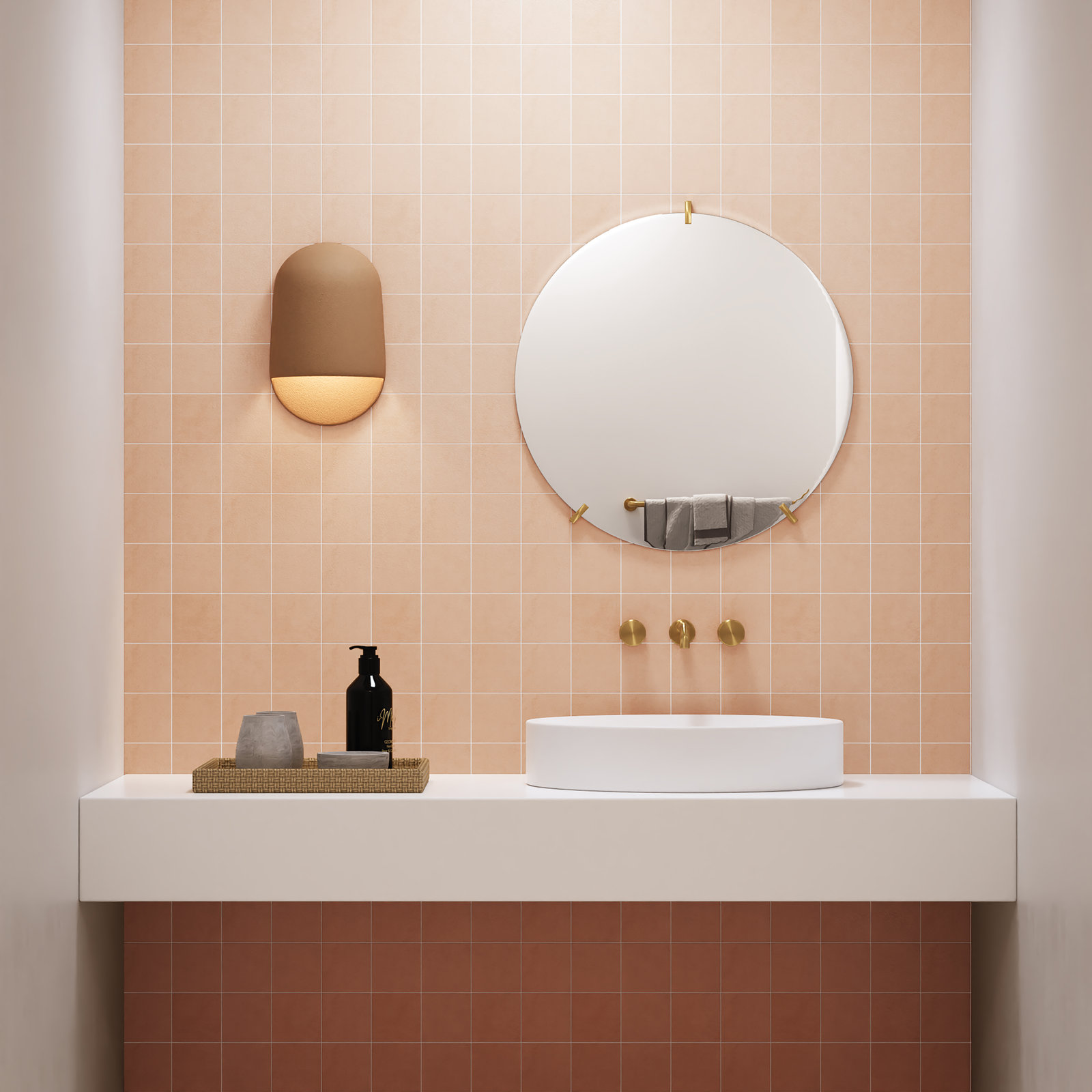 Sahara 4" x 4" Porcelain Tile, Rose