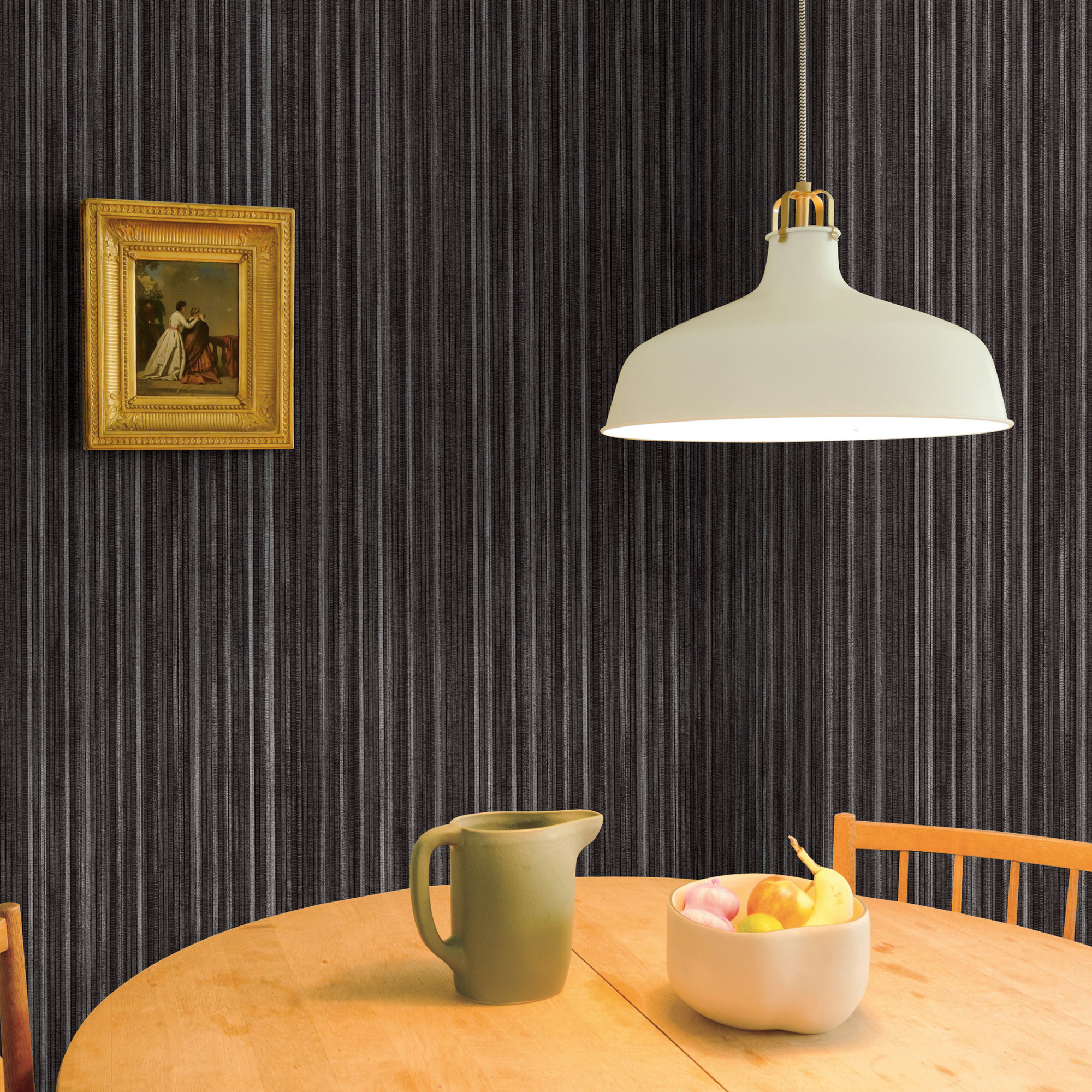 Faux Grasscloth Peel and Stick Wallpaper, Black, 16.5" L x 20.5" W