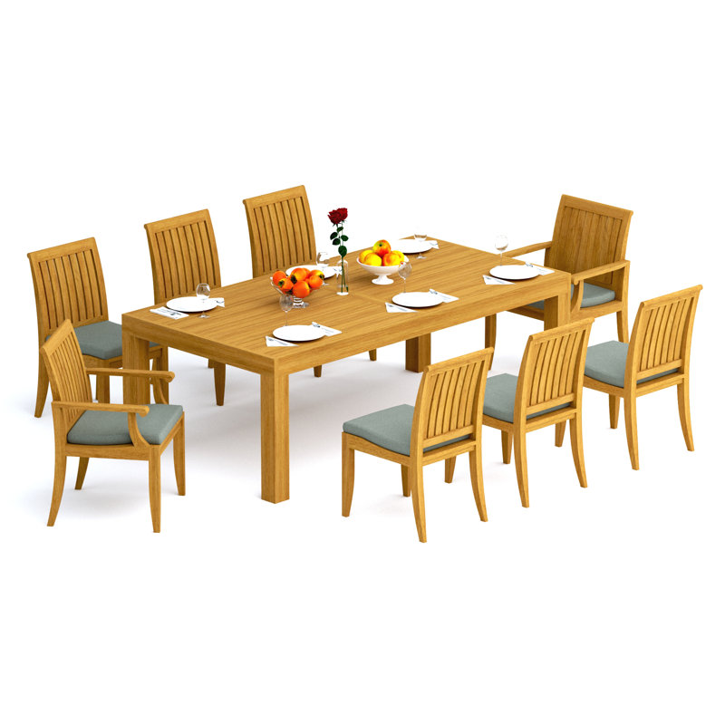Lagos 8 - Person Teak Wood Patio Dining Set with