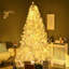 Arbre artificiel de 53,25 po, H 88,5 po, 1518 branches, 500 blanc chaud, ouverture automatique, blanc, feu, installation sans effort des lumières à DEL de Noël, simple