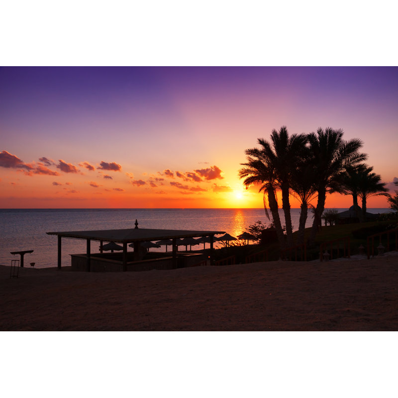 Applewhite Sunset on Red Sea 1 Piece Wrapped Canvas Wall Art, 81cm H x 122cm W x 3.8cm D