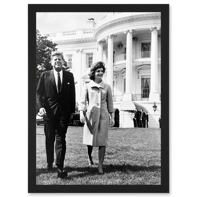 President USA John Jackie Kennedy JFK White House Lawn 1 Piece Single Picture Frame Wall Art