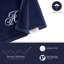 Set of 4 Navy Blue Monogrammed Towel - White Embroidered-108936635