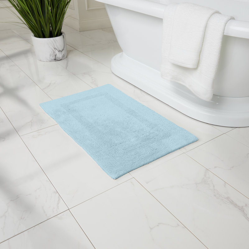 Edilio Cotton Bath Rug, Blue, 20'' W x 32'' L
