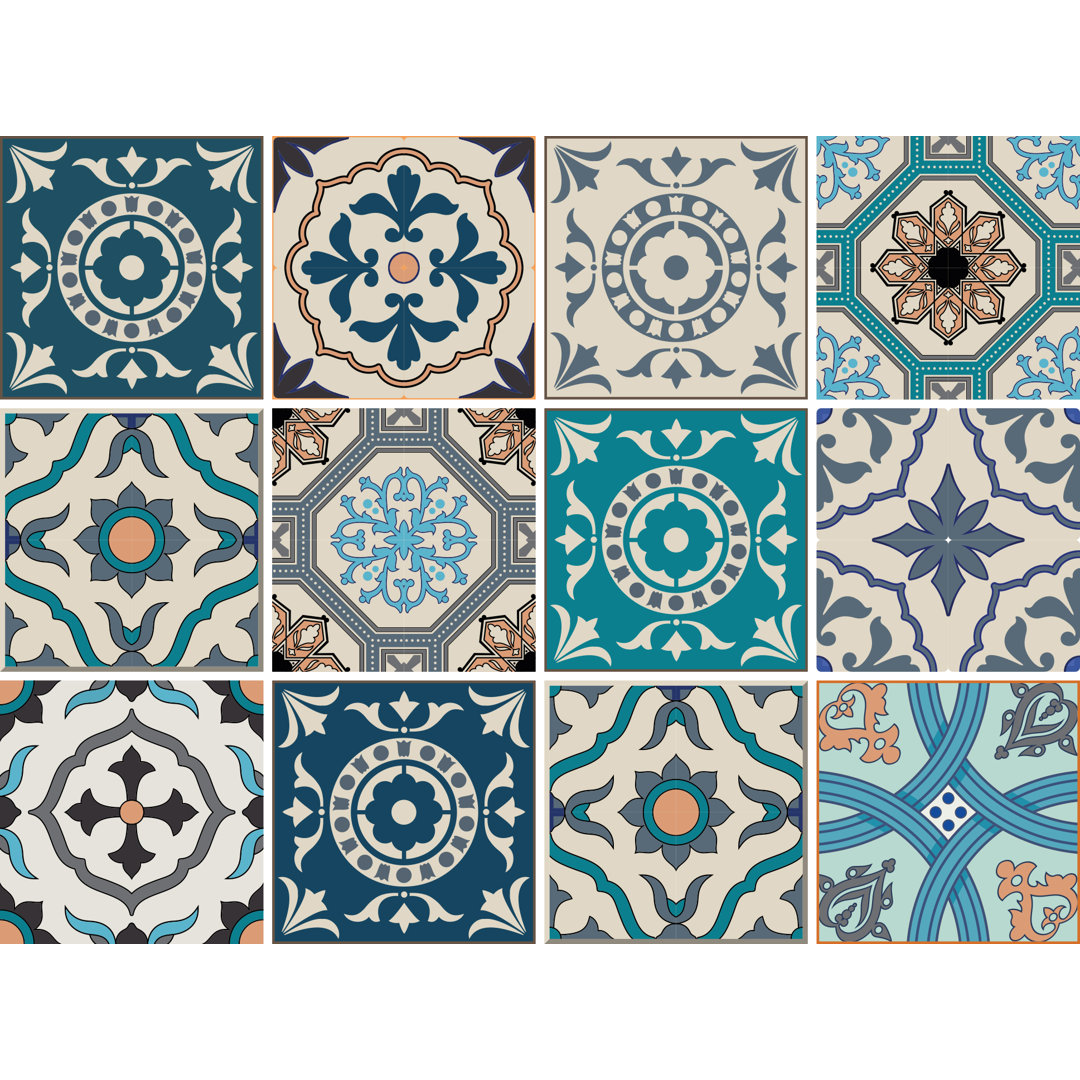 World Menagerie 12-tlg. Selbstklebendes Mosaikfliesen-Set Juni aus PVC 