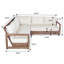 Canapé modulaire d'extérieur en bois d'acacia avec design à lattes et coussins surdimensionnés Dawson