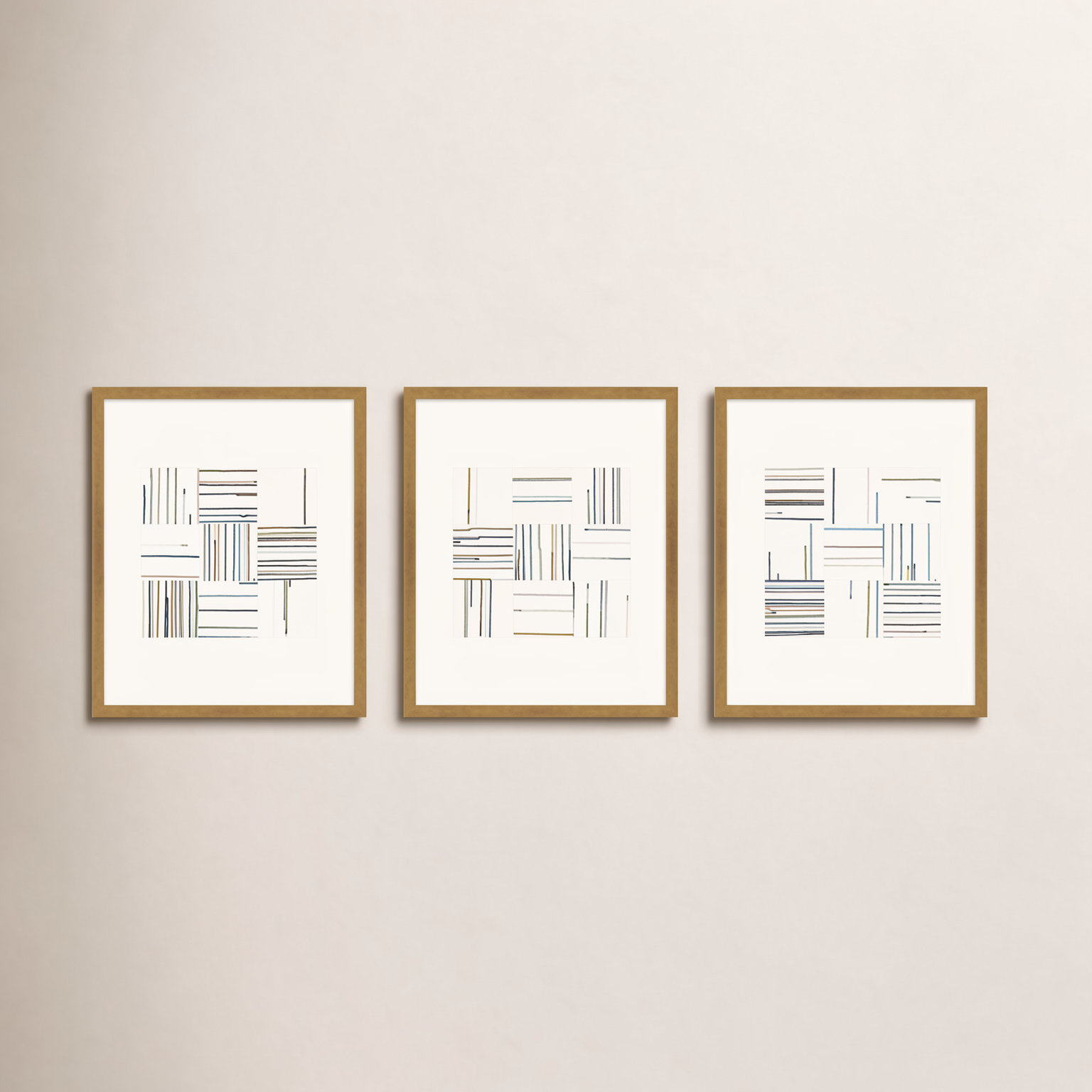 Lang "Drips" 3-Piece Painting Set, 30" H x 24" W x 1.25" D, Gold Framed
