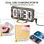Réveil numérique avec affichage à miroir DEL, grande horloge de bureau avec deux ports de charge USB, luminosité réglable, fonction de répétition pour la chambre à coucher, le bureau et le salon (doré)