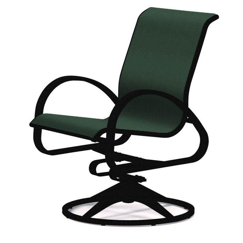 Fauteuil de patio pivotant Hiraku, Vert forêt 22D Sunbrella® vert, Noir texturé