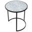 De 2 tables de bout empilables, tables d'appoint à structure en métal pour espace compact, salon, bureau, fer noir, aucun assemblage requis 2 tables, petit espace requis