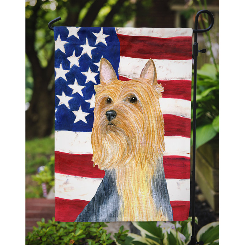 2 côtés en polyester de 2 côtés american drapeau de jardin, Beige skye terrier