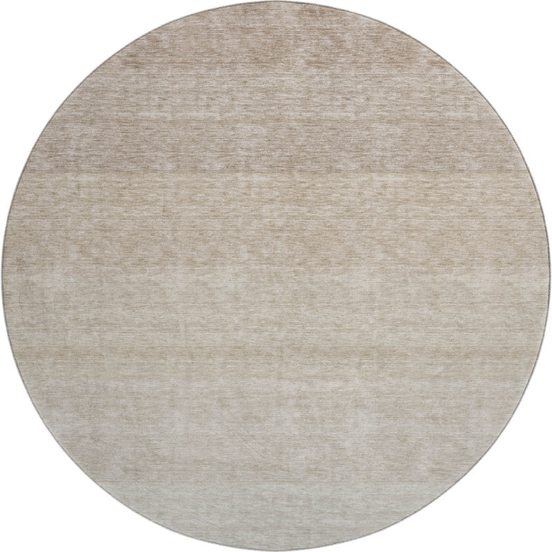 Premium Machine Washable Prisco Beige Rug, Round 8'