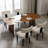 Dining Set, Mid-Century Modern Wooden Table & Upholstered Chair Set For Home, Kitchen, Dining Room-108814405-108814406