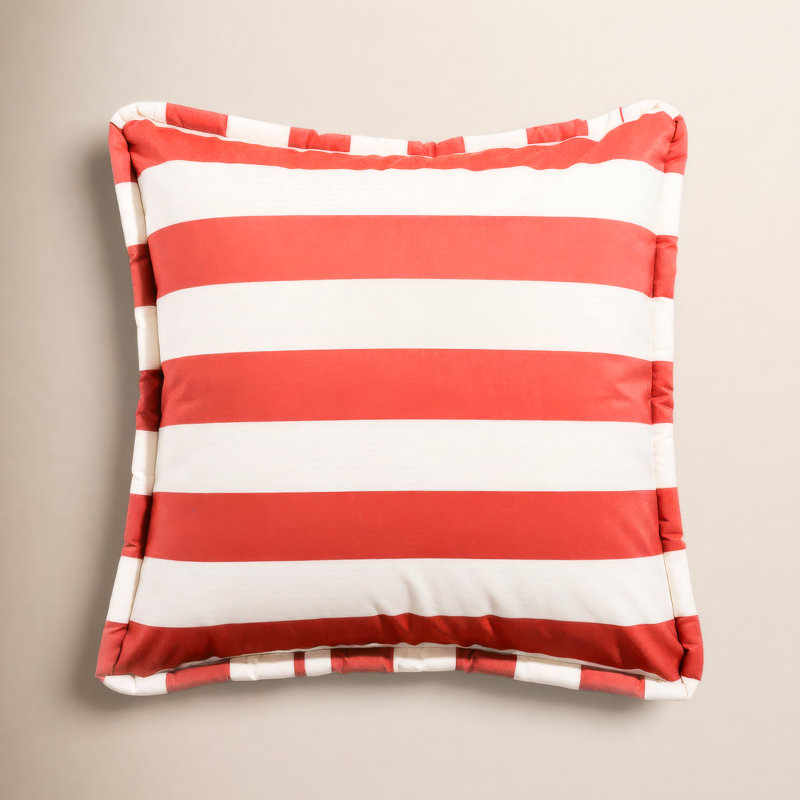 Coussin The Euro, H 18 po x l 18 po, Rayures rouges