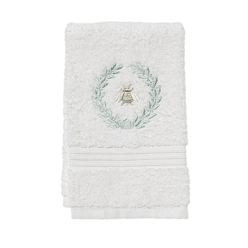 Fingertip Towel, White/Beige