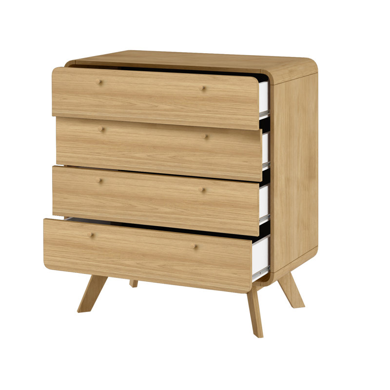 Justine 4 Drawer 80Cm W Chest of Drawers, Oak