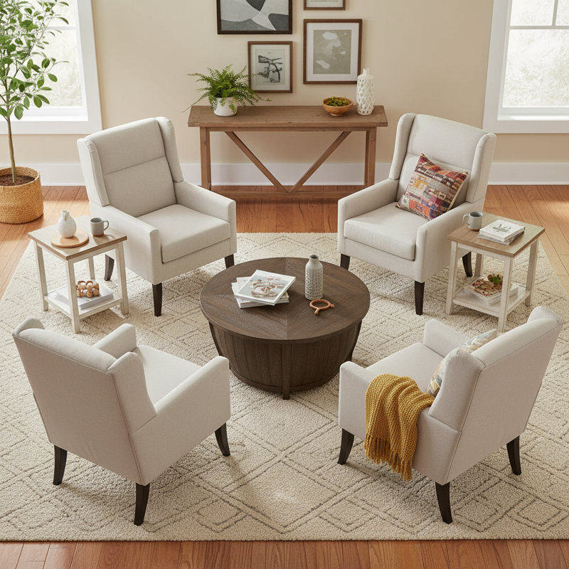Upholstered Polyester Accent Armchair (Set Of 4)