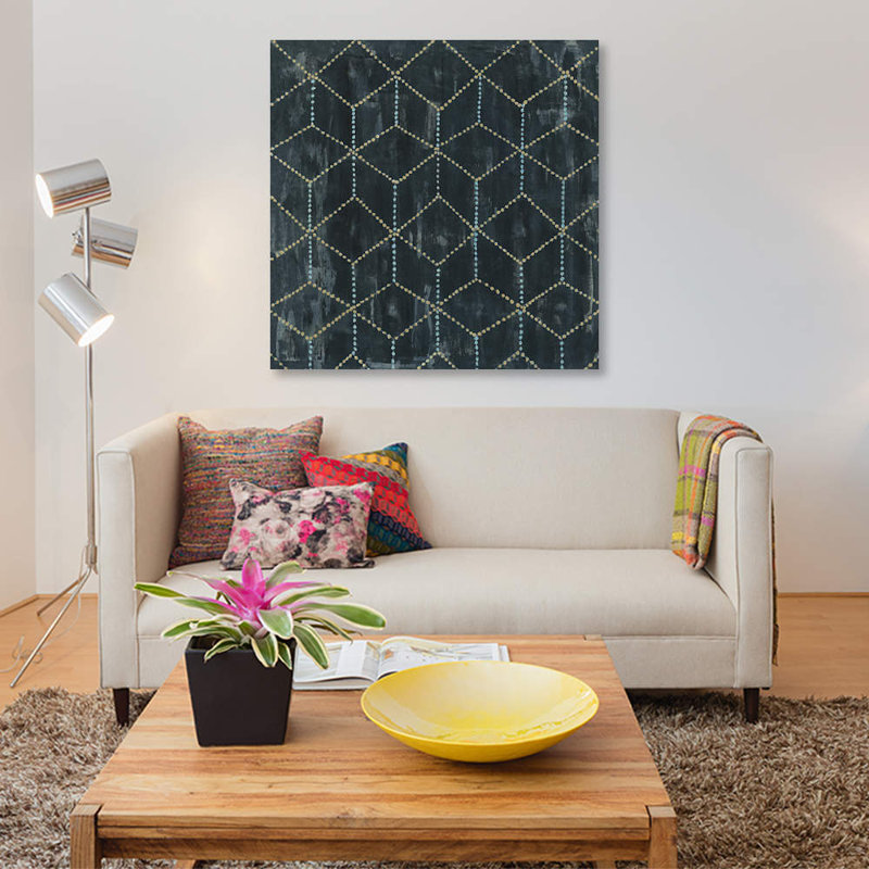 «Geometric V», impression sur toile, H 12 po x l 12 po x P 0,75 po, Toile tendue, Pas de tapis
