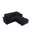 Canapé en velours côtelé 2 places avec 2 coussins de dossier, 2 coussins décoratifs et deux repose-pieds, Canapé confortable pour salon-1946026716
