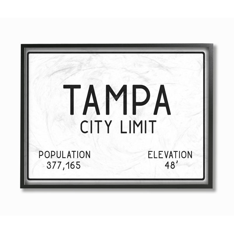 " Tampa City " by Daphne Polselli, 16" H x 20" W, Midnight Black Framed Giclee