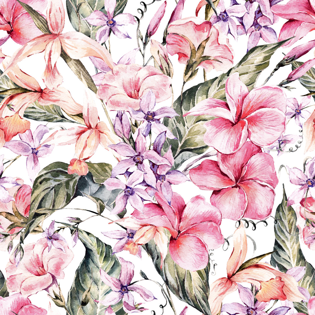 Washingtonville Tropical Seamless Pattern - Gemälde auf Leinwand