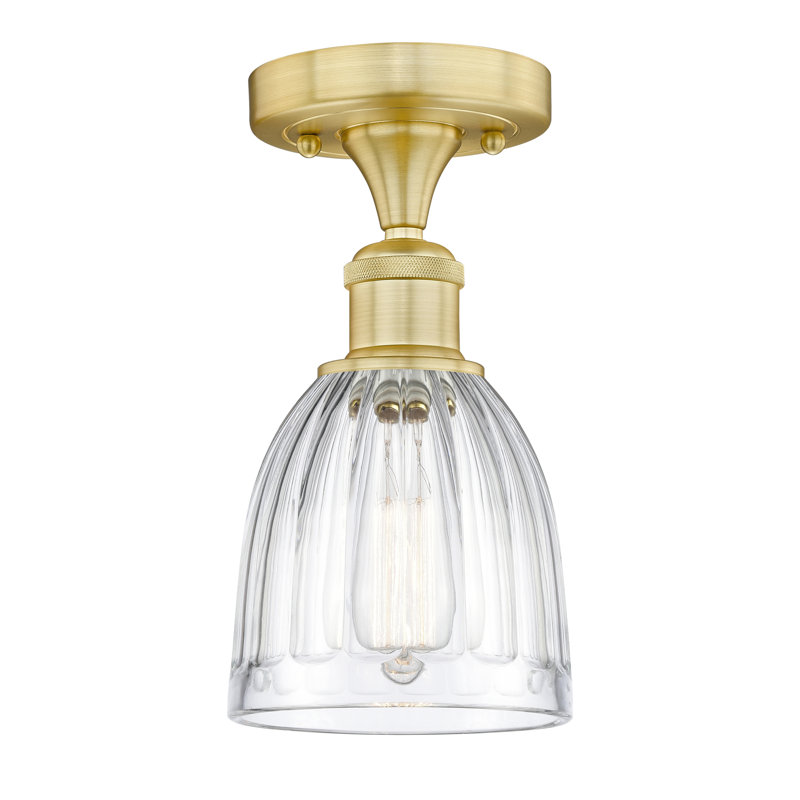 Plafonnier semi-encastré Ayios, Transparent, Or satiné