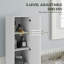 Tall Bathroom Storage Cabinet with 3 Adjustable Shelves, White-344203544