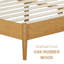 Lit plateforme en bois massif NTC avec tête de lit et lattes silencieuses NTC, style Mid-Century moderne, capacité de poids de 1000 lb, assemblage sans effort, grand - chêne rustique-425854246-420508053