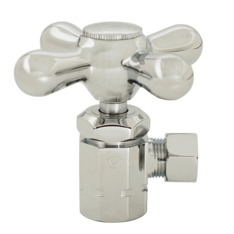 Trousse d'alimentation pour piédestal avec siphon en P et butées d'angle, Nickel poli