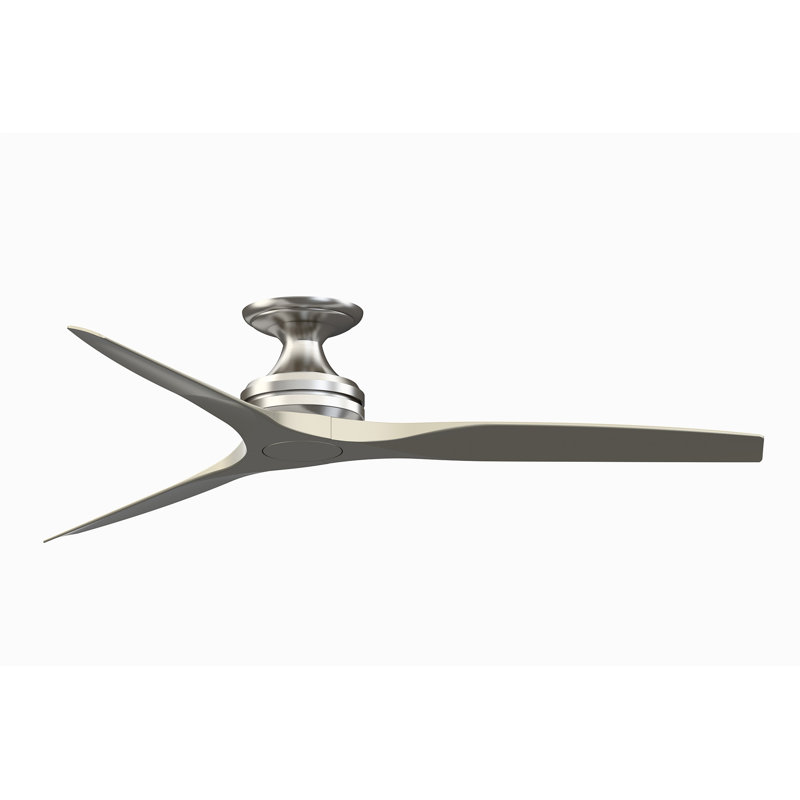 Spitfire 60 inch Flush Indoor/Outdoor Ceiling Fan - Brushed Nickel with Brushed Nickel Blades, Brushed Nickel, Brushed Nickel