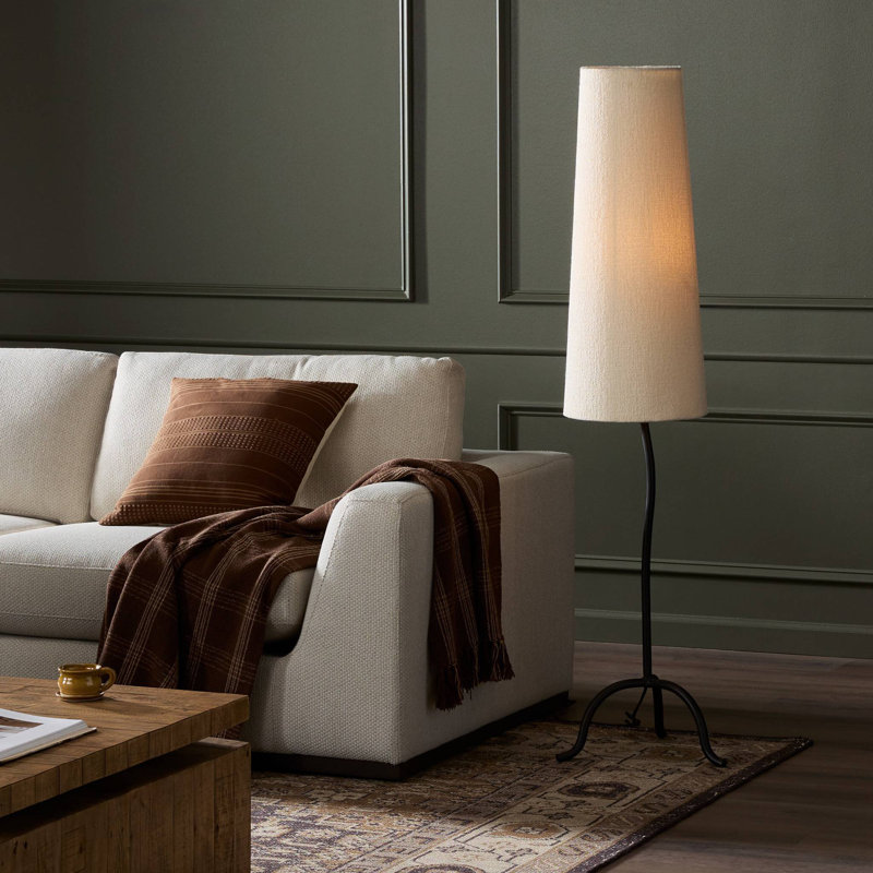 Selby 60'' Black Wrought Column Floor Lamp