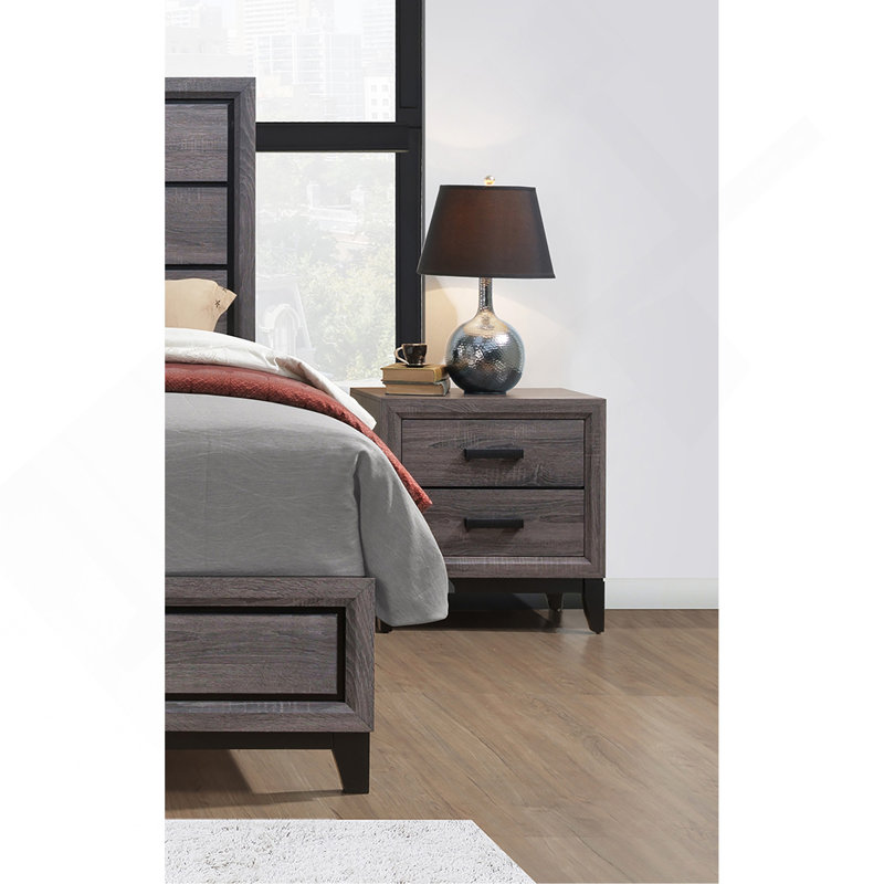 Grey Nightstand, Black/Gray