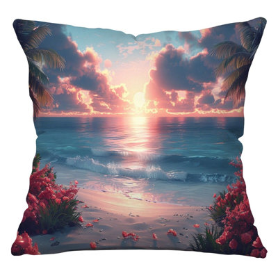 Icicles Cave Nature Fantasy Landscape Throw Pillow, Fantasy  Pillows