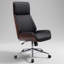 Fauteuil de direction moderne avec dossier incurvé ergonomique en bois cintré noyer noir-987612277