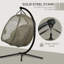 Aashika Double Hanging Egg Chair 2 Seaters with Stand and Cushion Brown