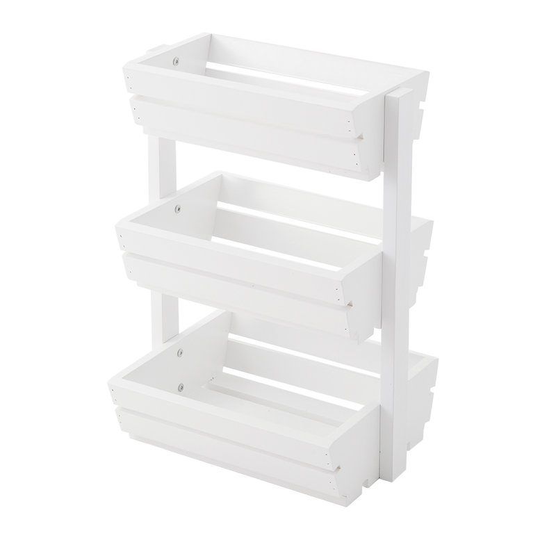 Solid Wood Storage Bin, White