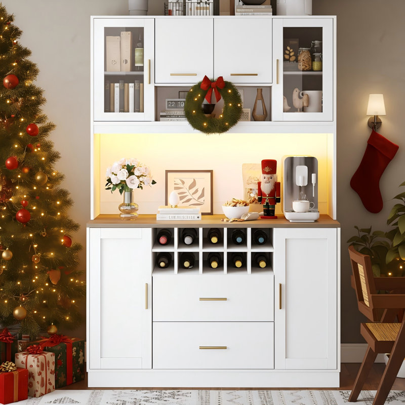 180cm Kitchen Pantry, White