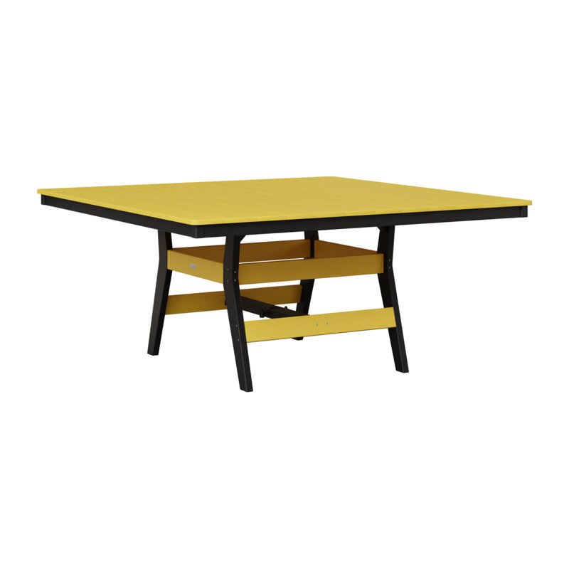 Harbor Outdoor Square Dining Table, Black, Sunburst Yellow
